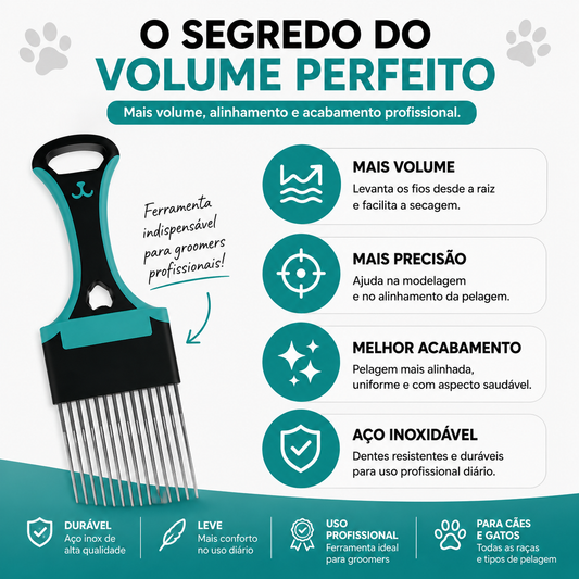 Pente Profissional para Topete e Volume de Spitz