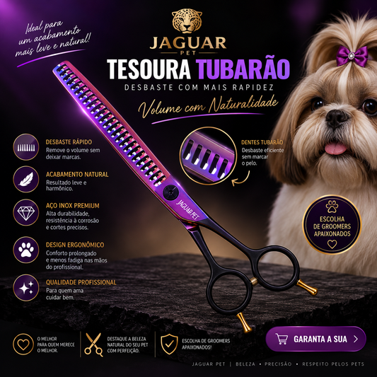 Tesoura Jaguar Pet TUBARÃO 7,5''