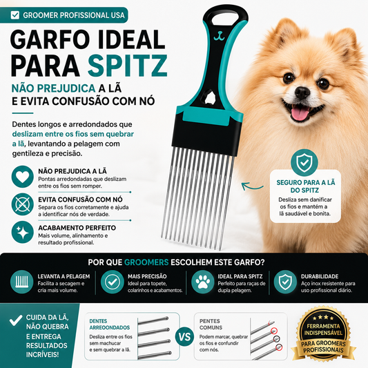 Pente Profissional para Topete e Volume de Spitz