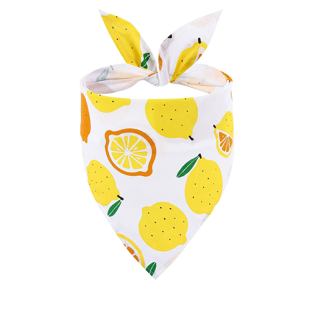 Bandana de Verão com Estampa de Melancia, Lenço Triangular Ajustável e Fofo para Cães e Gatos, Babador Respirável para Cães Pequenos, Médios e Grandes
