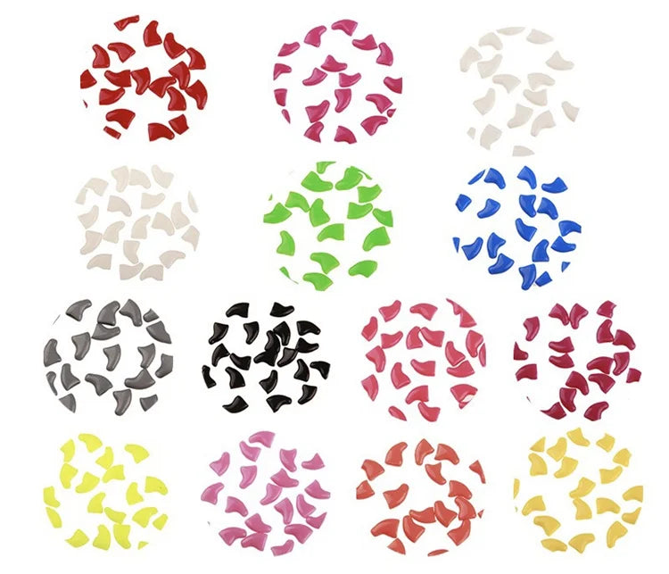 Tampas de unhas para gatos, patas macias, capa protetora de unhas com cola adesiva grátis + aplicador 20 tamanhos para gatinho