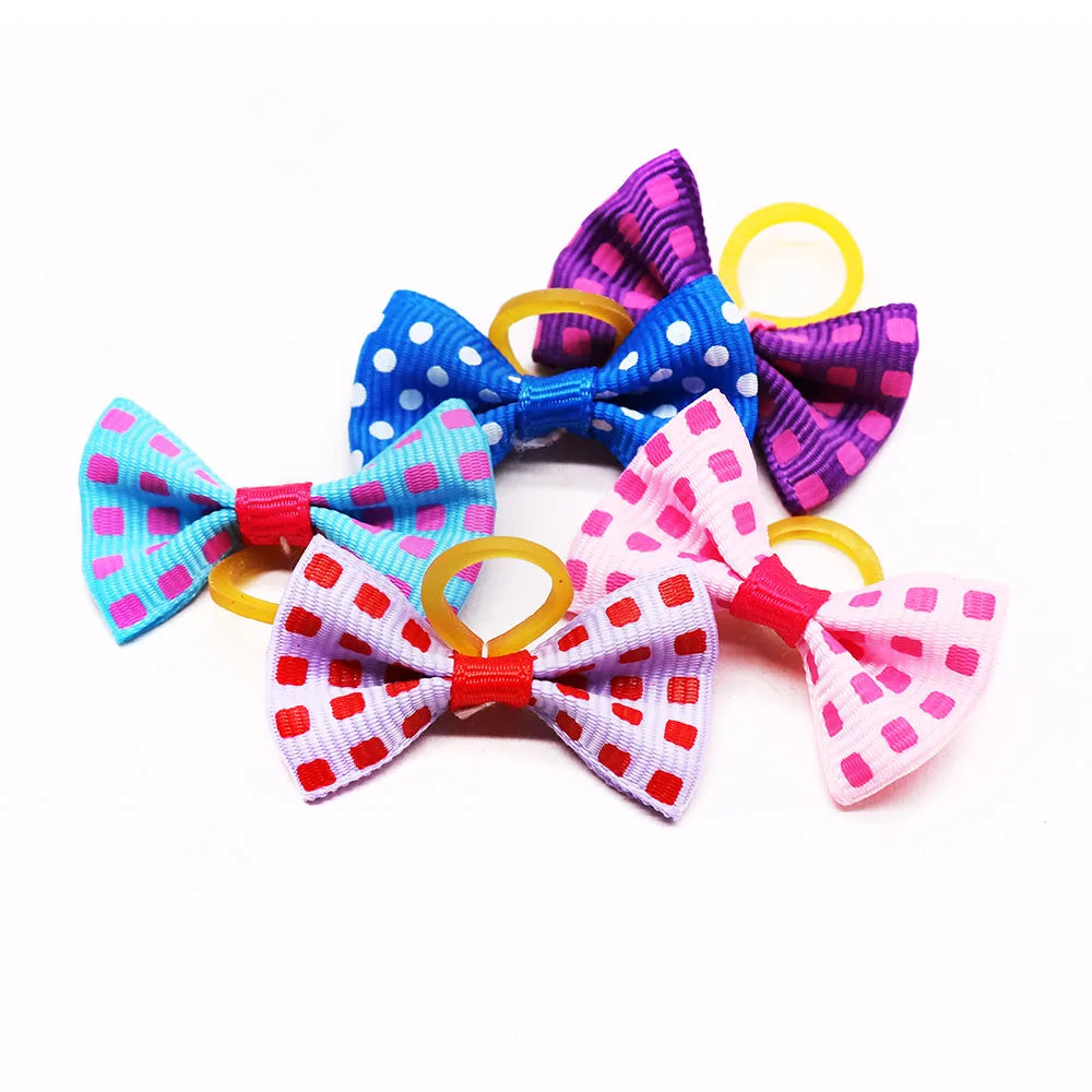 Arco para cachorro 200 peças, acessórios para cabelo, laço fofo para cachorro, feito à mão, removível com faixa de borracha para cães e gatos, atacado de suprimentos para animais de estimação