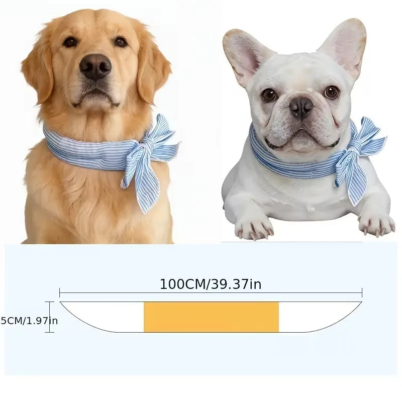 Coleira Refrescante para Pets: Lenço de Gelo Respirável para Cães e Gatos, Coleira Ajustável para Gatos, Acessório para Animais de Estimação