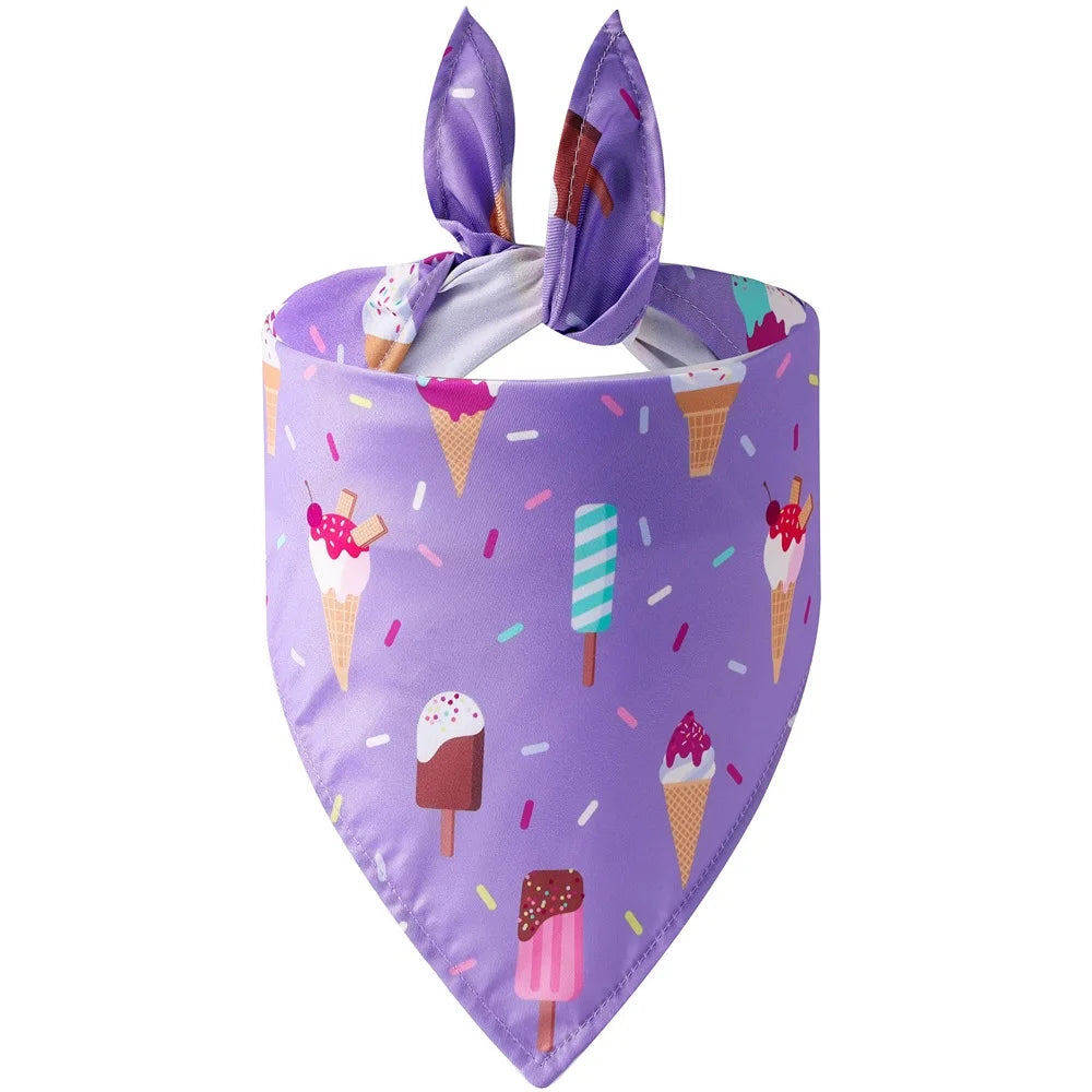 Bandana de Verão com Estampa de Melancia, Lenço Triangular Ajustável e Fofo para Cães e Gatos, Babador Respirável para Cães Pequenos, Médios e Grandes