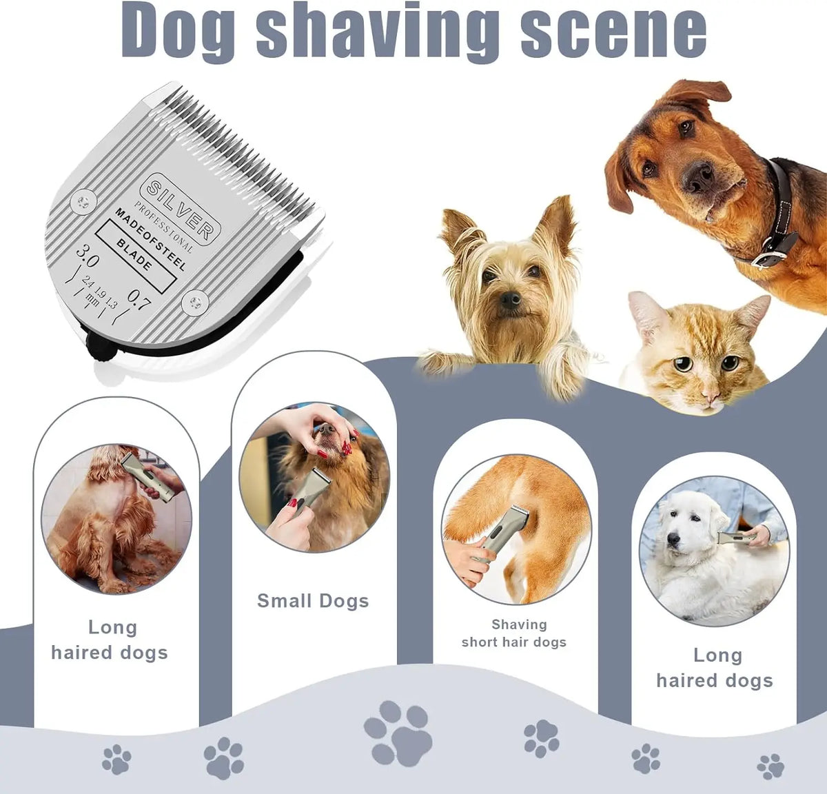 5 em 1 lâminas de substituição destacáveis profissionais para wahl animal bravura. Chromado, criativo, figura cortador de cães para aliciamento