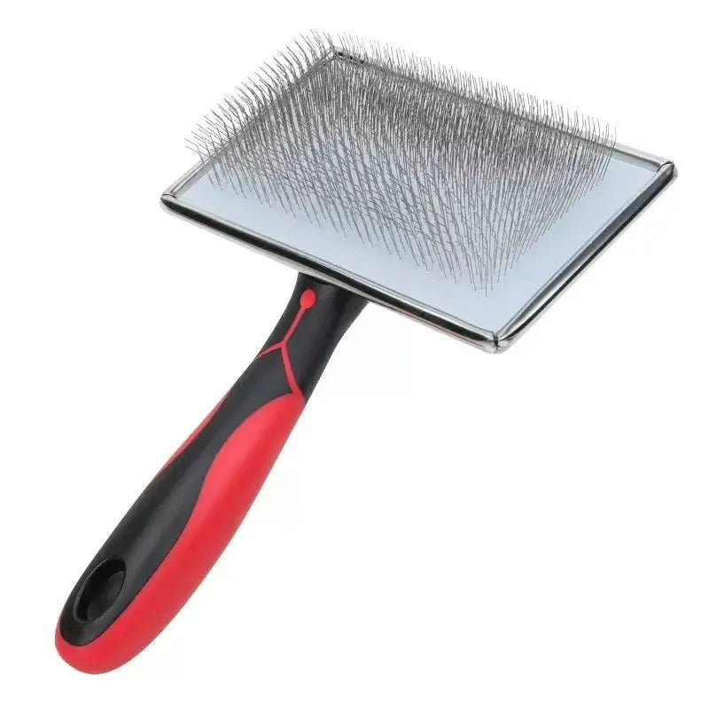 Escova de Remoção de Pelos para Cães e Gatos com Cabo Antiderrapante - Ferramenta de Higiene e Tosa para Animais de Estimação