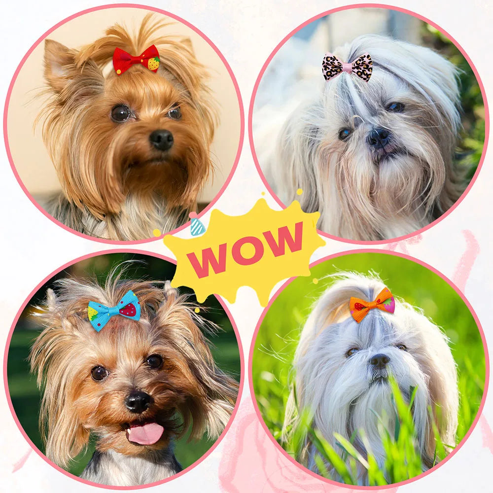 Arco para cachorro 200 peças, acessórios para cabelo, laço fofo para cachorro, feito à mão, removível com faixa de borracha para cães e gatos, atacado de suprimentos para animais de estimação