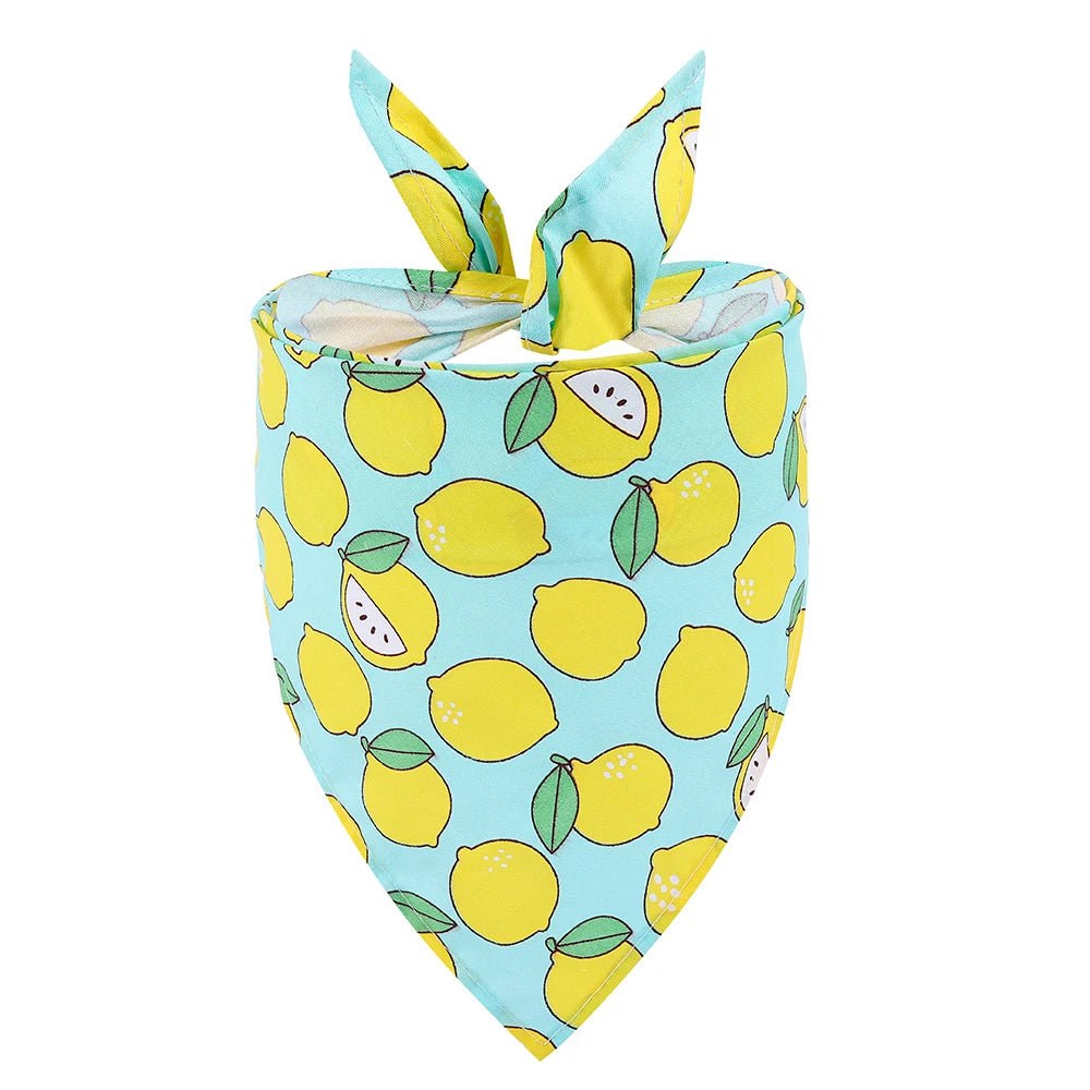 Bandana de Verão com Estampa de Melancia, Lenço Triangular Ajustável e Fofo para Cães e Gatos, Babador Respirável para Cães Pequenos, Médios e Grandes
