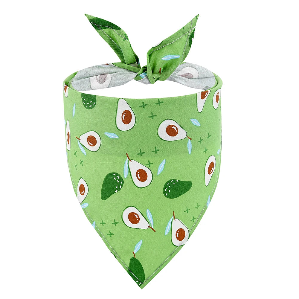 Bandana de Verão com Estampa de Melancia, Lenço Triangular Ajustável e Fofo para Cães e Gatos, Babador Respirável para Cães Pequenos, Médios e Grandes