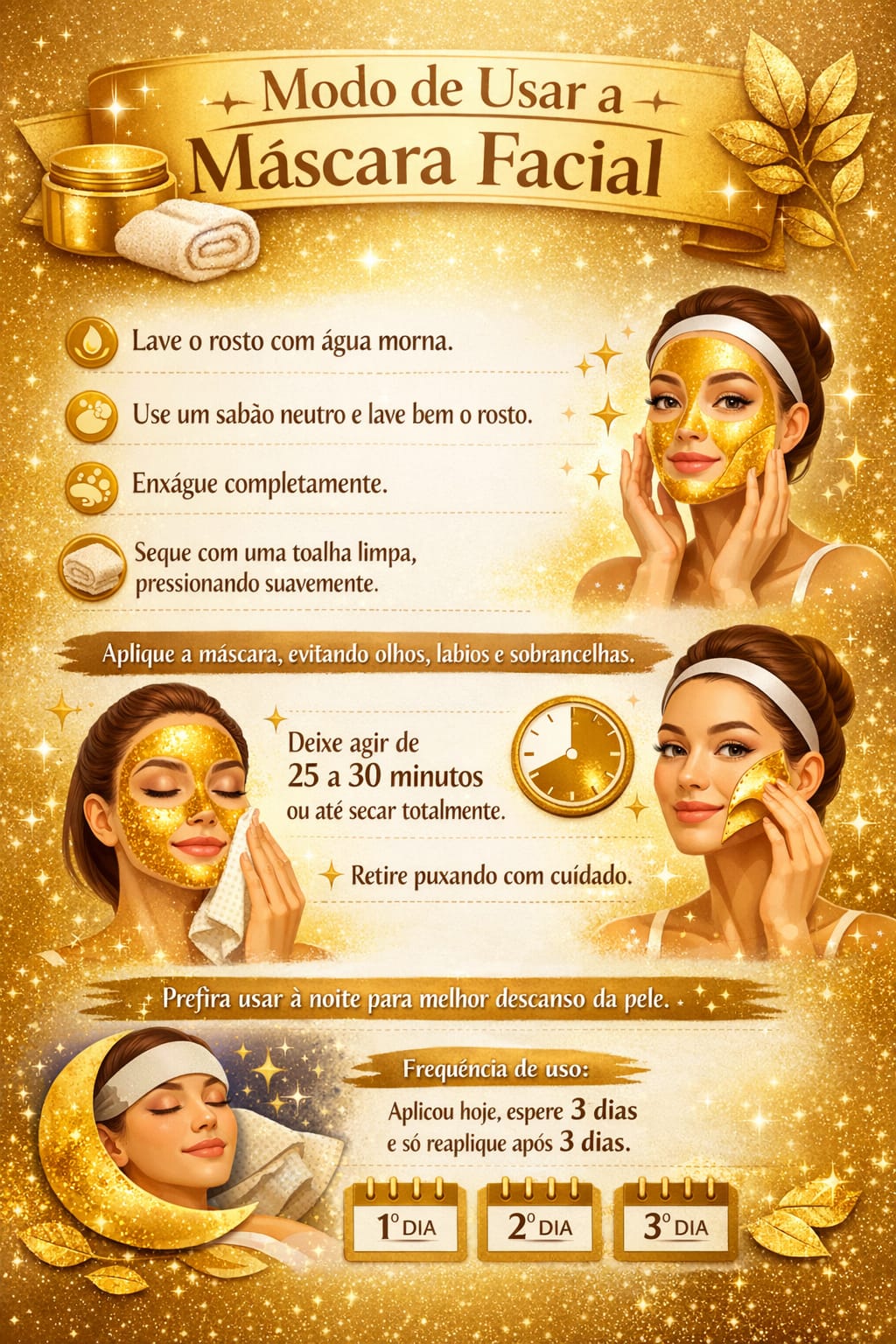Máscara Facial Golden Ouro 24K ✨
